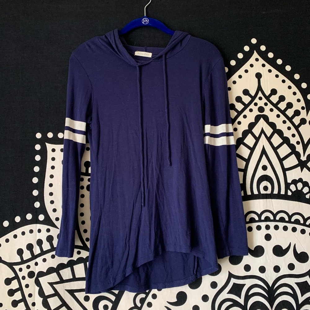 Navy Blue Shirt with Hood